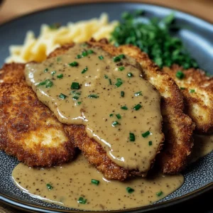 Pork Schnitzel with Dijon Gravy