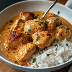Creamy Paprika Chicken with Tender Rice in a Velvety Sauce